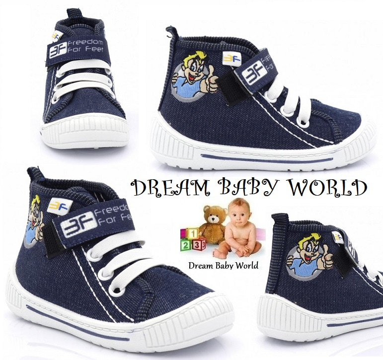 BOYS Canvas shoes ANKLE trainers Real leather insoles TODDLER KIDS SIZE 6-10UK
