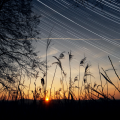 Zachód Słońca i startrails